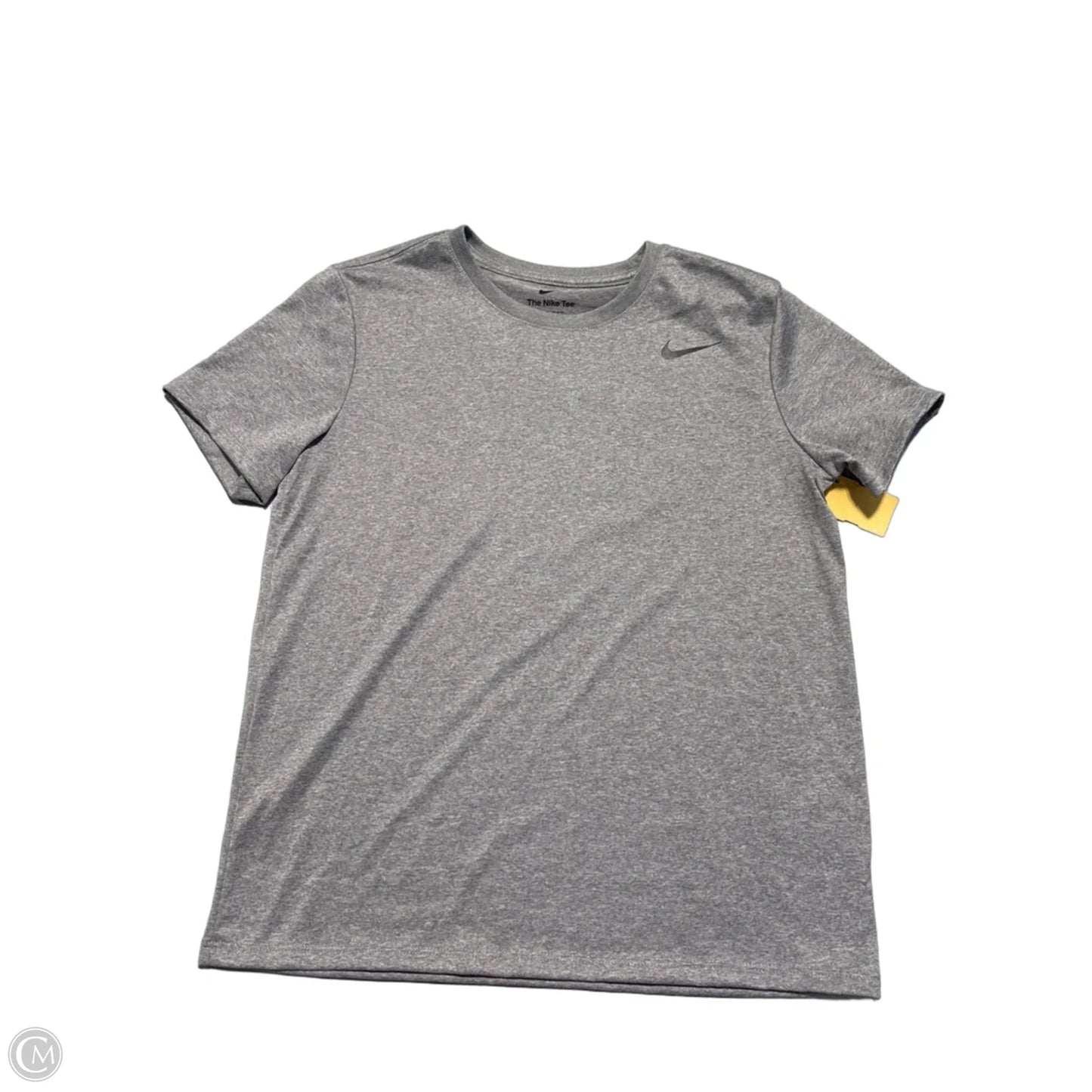 Athletic Top Short Sleeve By Nike In Grey, Size: S