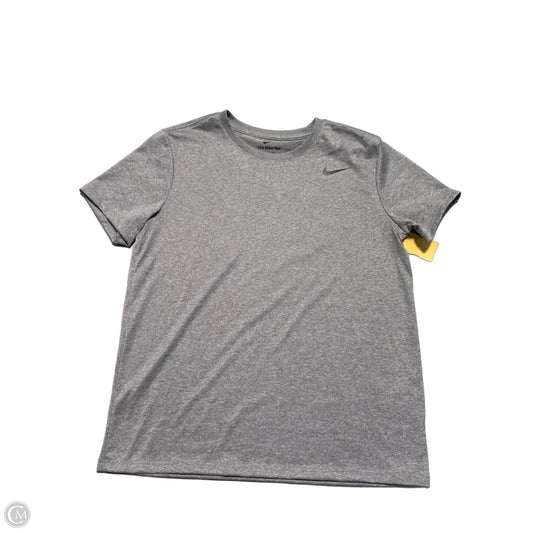 Athletic Top Short Sleeve By Nike In Grey, Size: S