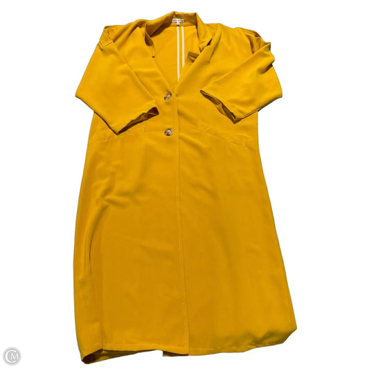 Coat Trench Coat By Moon River In Yellow, Size: M