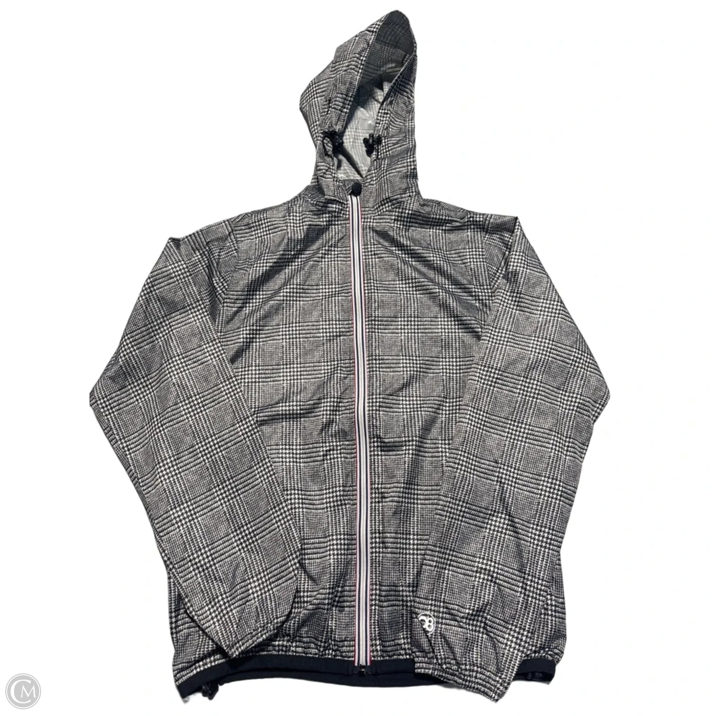 Jacket Windbreaker By Cme In Black & White, Size: Sp