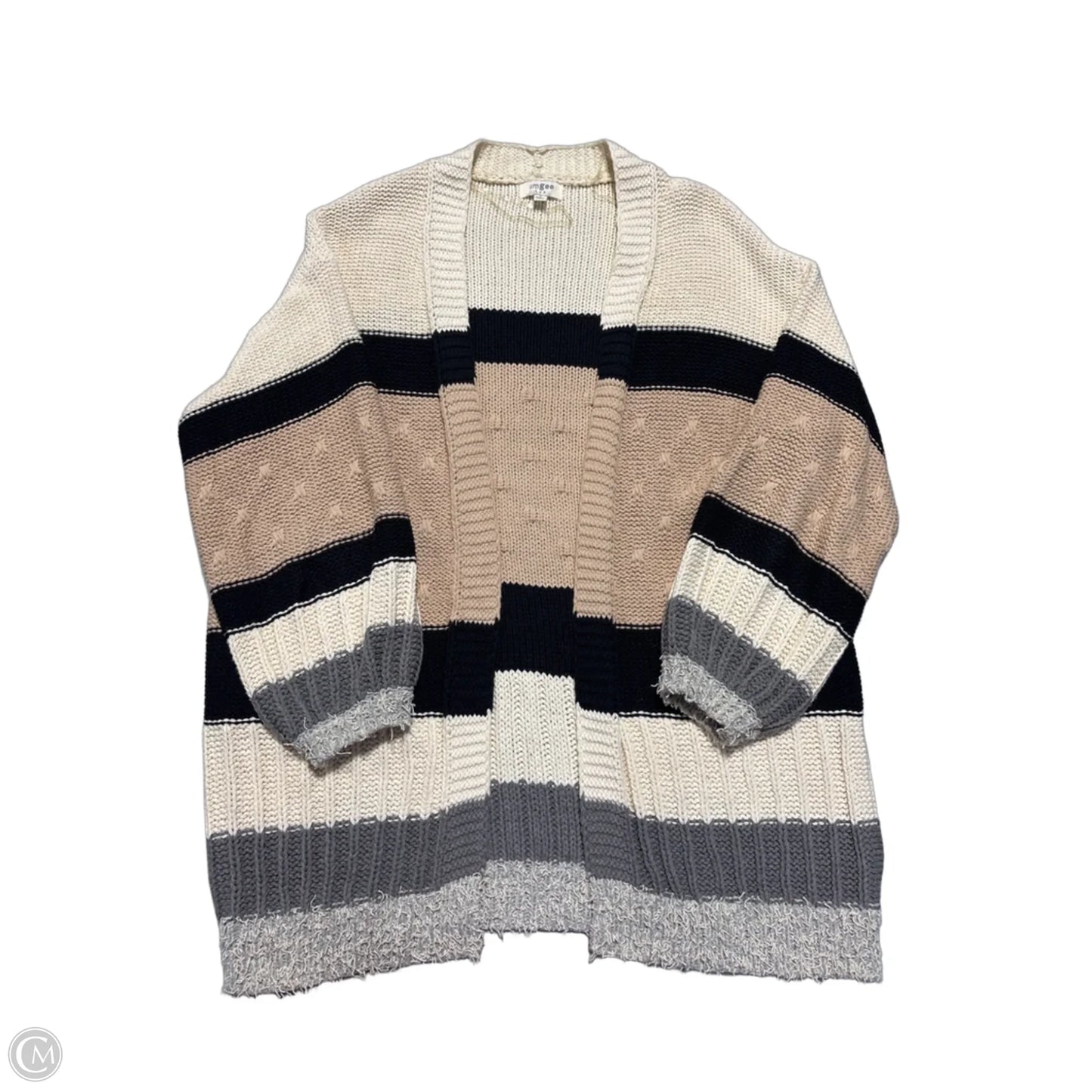 Cardigan By Umgee In Cream & Grey, Size: S