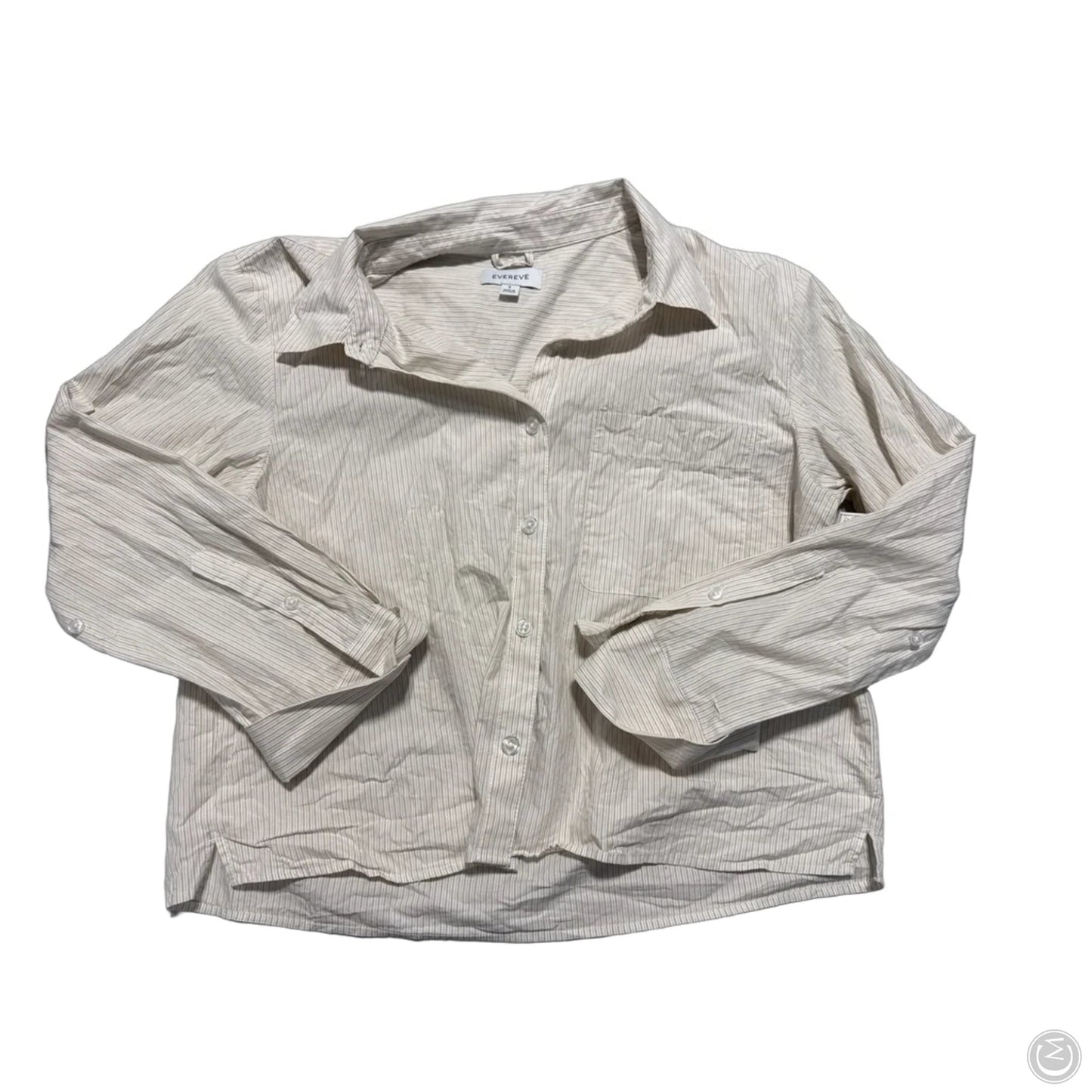 Top Long Sleeve By Evereve In Tan, Size: S