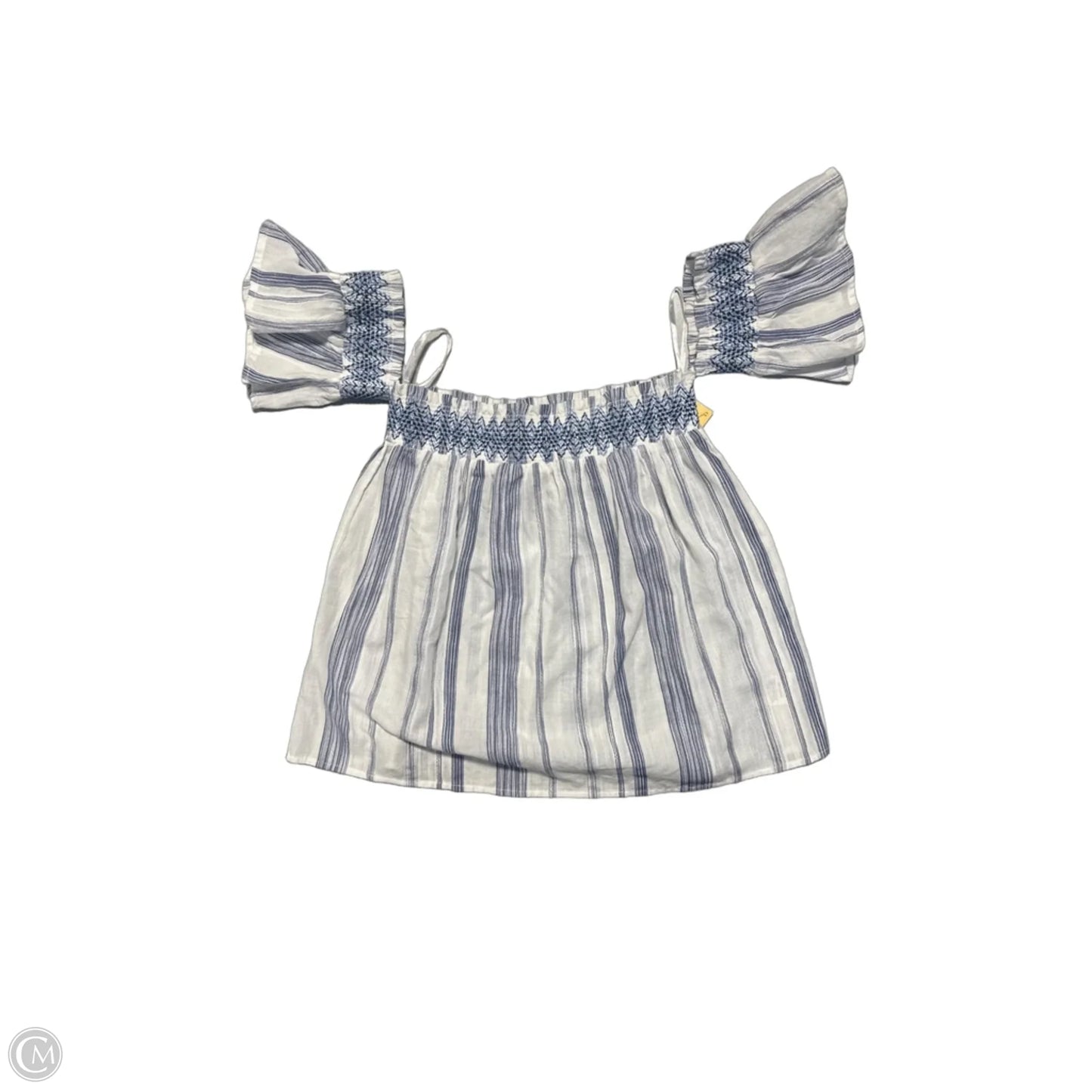 Top Short Sleeve By Miss Me In Blue & White, Size: S