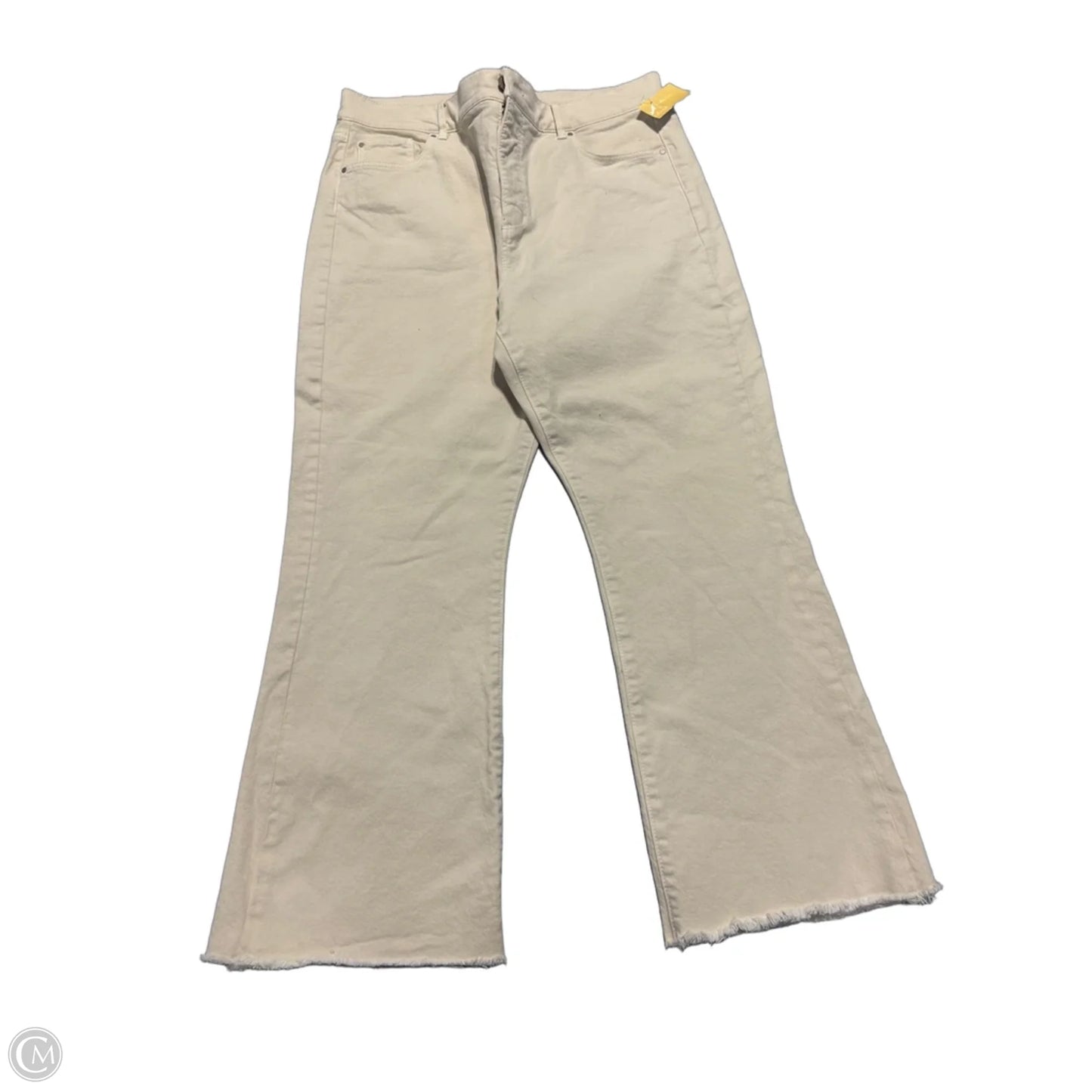 Pants Cropped By Ann Taylor In Cream Denim, Size: 12p