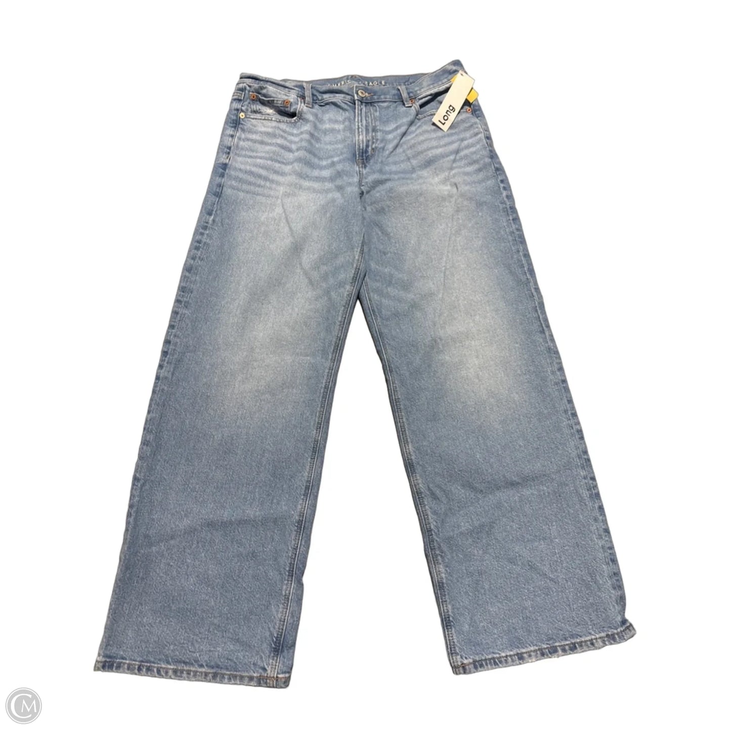 Jeans Wide Leg By American Eagle In Blue Denim, Size: 14l