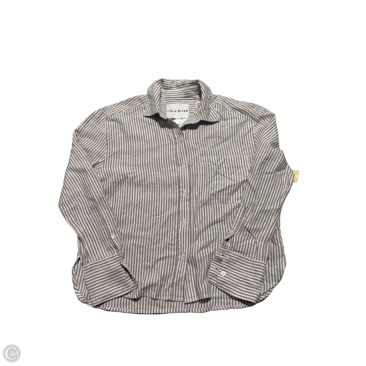 Top Long Sleeve By Lola River In Striped Pattern, Size: S
