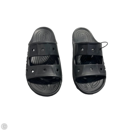Sandals Flats By Crocs In Black, Size: 9