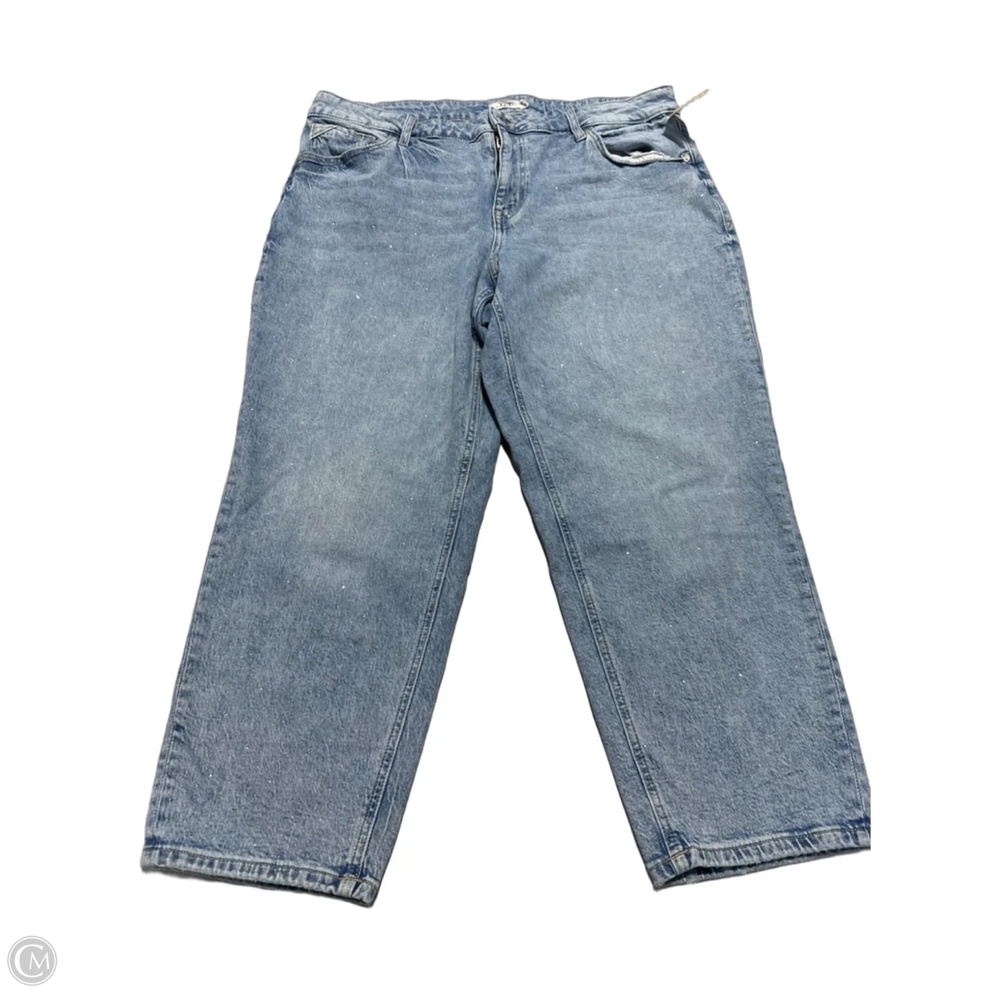 Jeans Straight By Edgely In Blue Denim, Size: 18