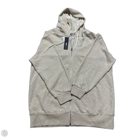Sweatshirt Hoodie By Fashion Nova In Tan, Size: S