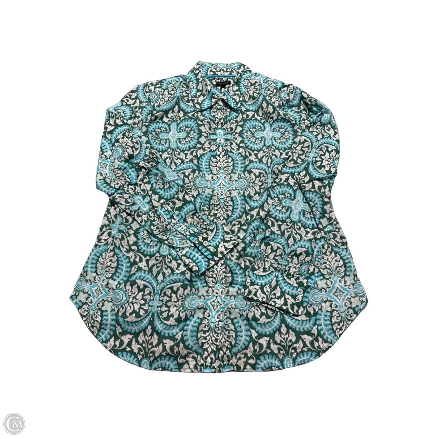 Top Long Sleeve By Talbots In Blue & Green, Size: S