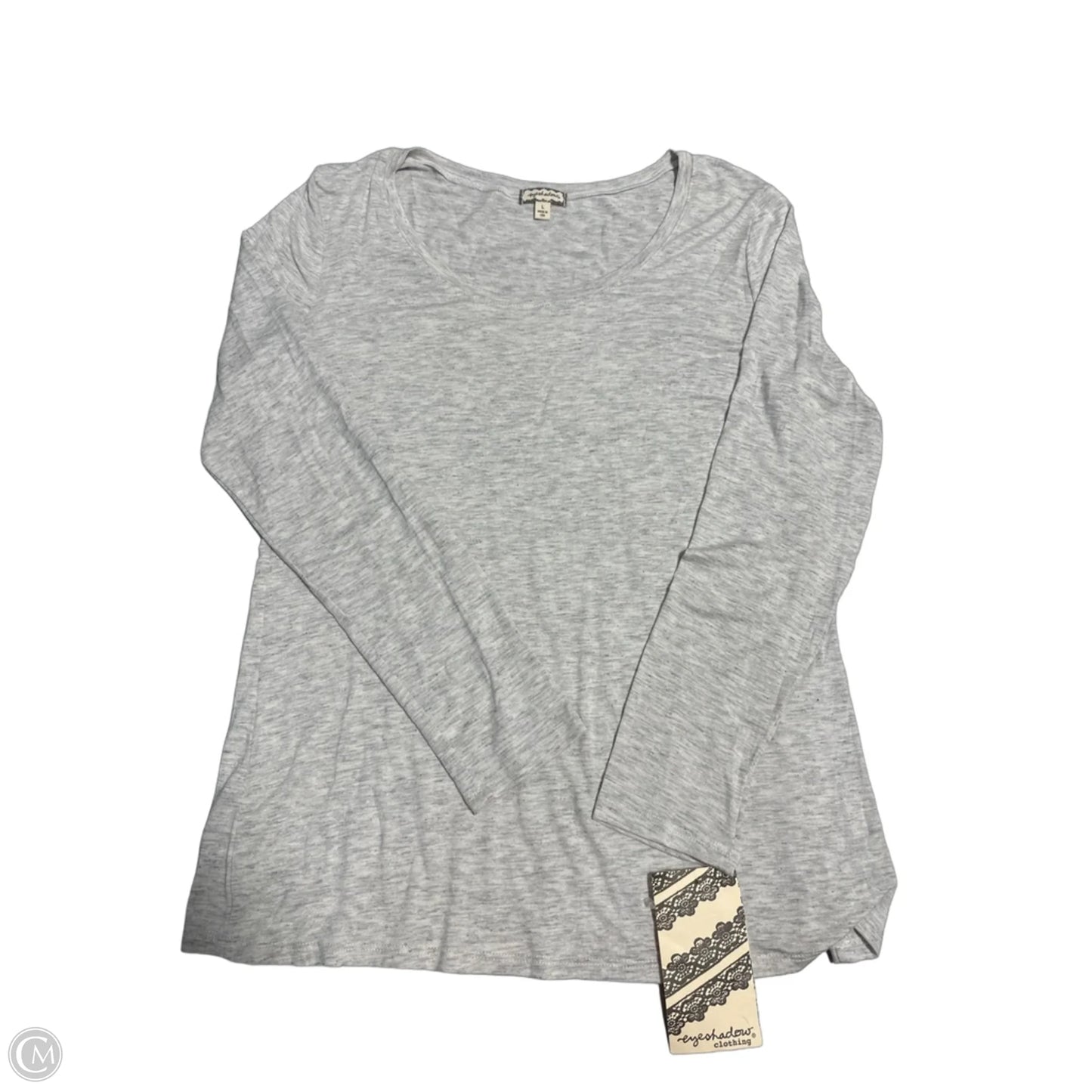 Top Long Sleeve Basic By Eyeshadow In Grey, Size: L