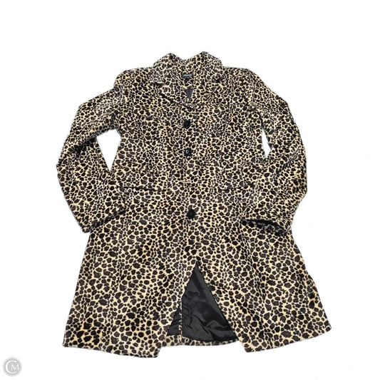 Coat Trench Coat By Relativity In Animal Print, Size: S