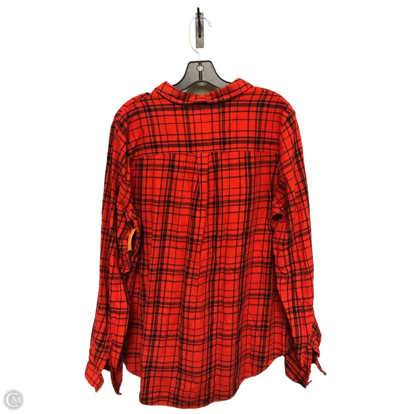 Top Long Sleeve By Old Navy In Plaid Pattern, Size: L