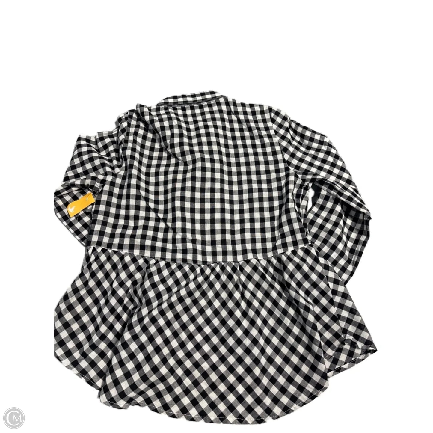 Top Long Sleeve By Love Notes In Checkered Pattern, Size: M