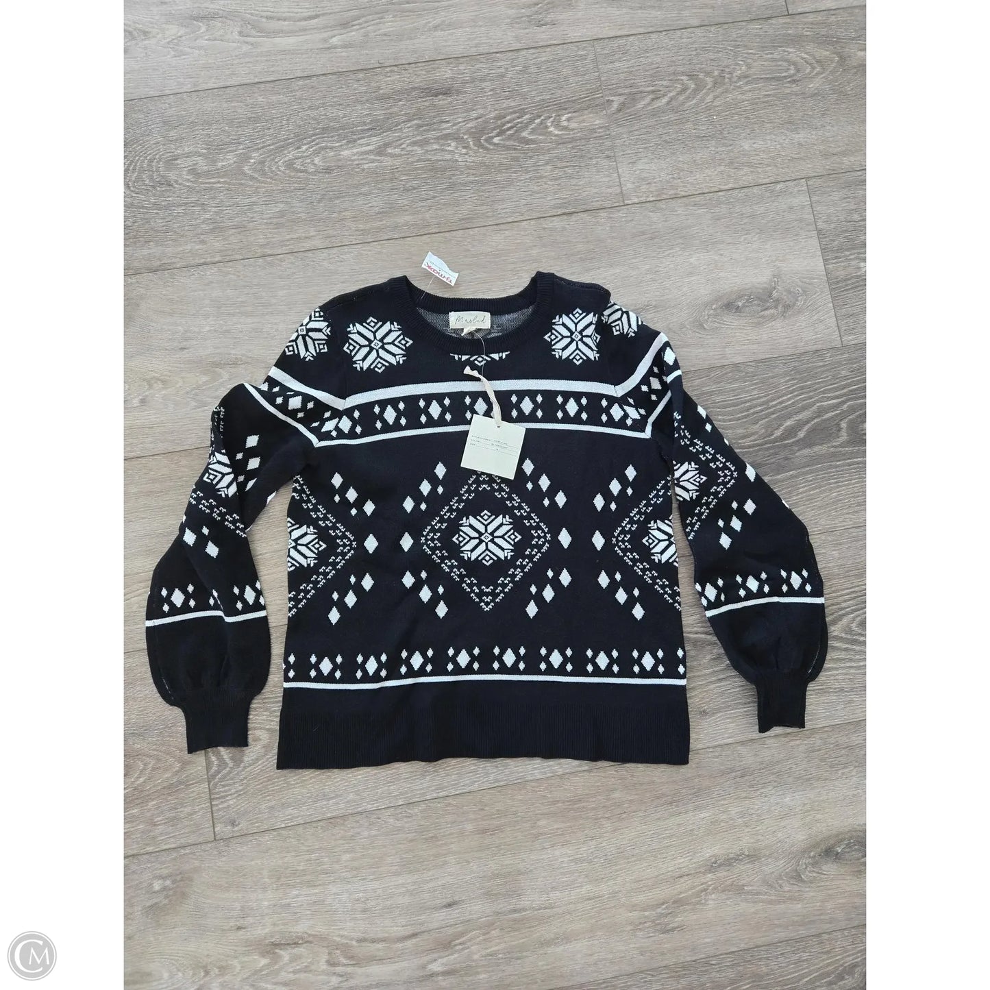 Sweater By Marled In Black & White, Size: M