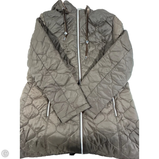 Coat Puffer & Quilted By Chicos In Brown, Size: Xl