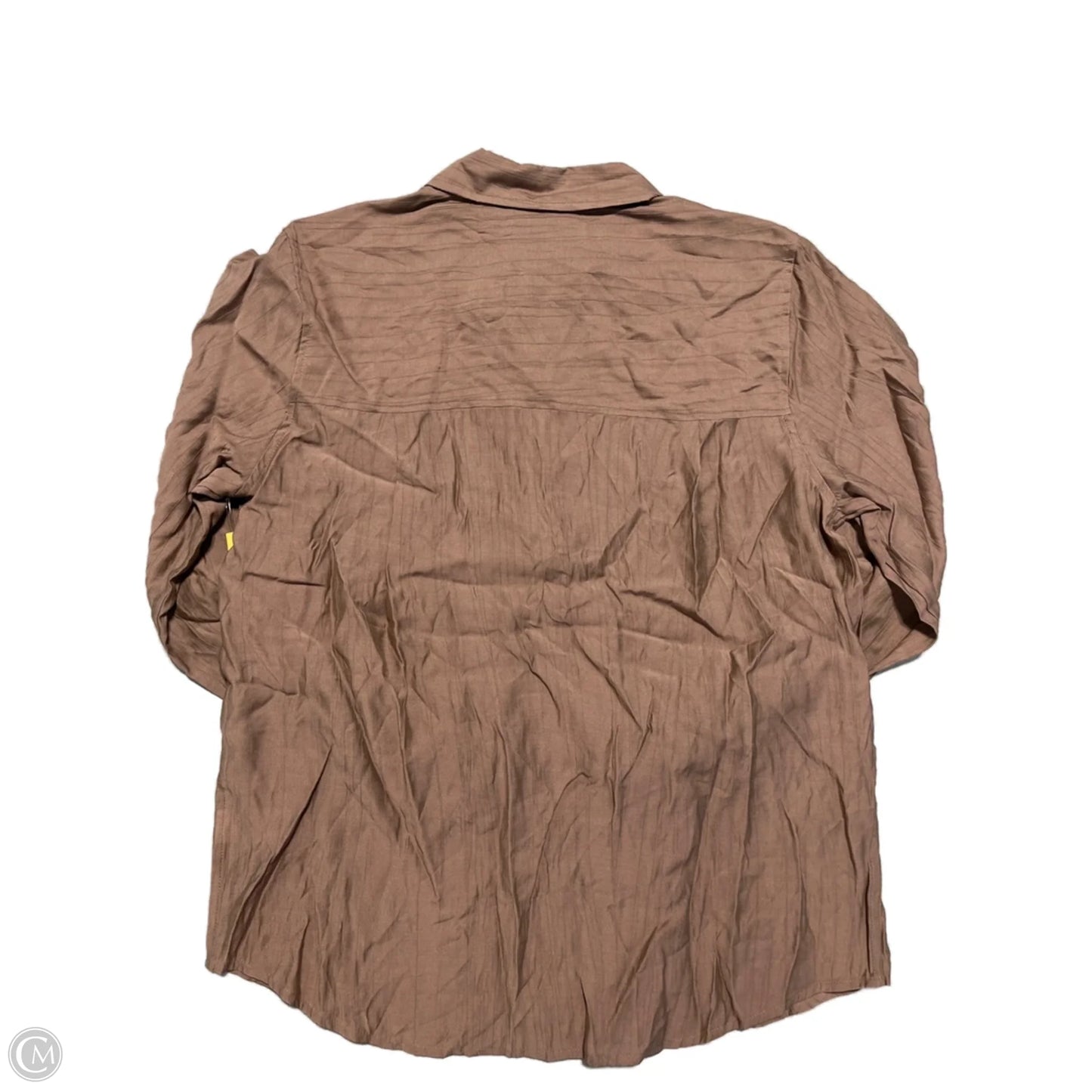 Blouse Long Sleeve By A New Day In Brown, Size: M