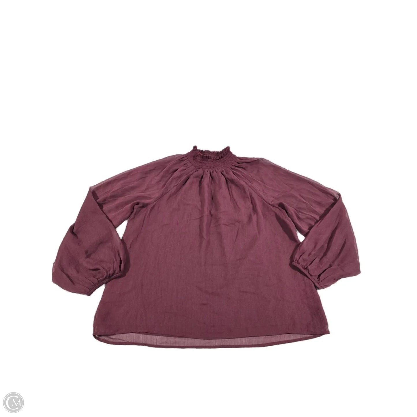 Blouse Long Sleeve By Joie In Maroon, Size: L