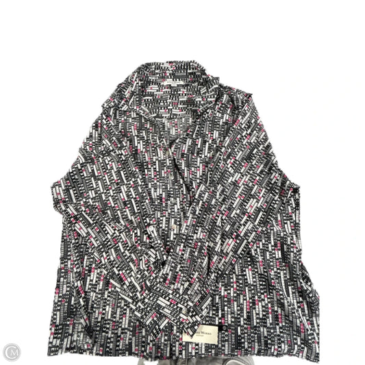 Blouse Long Sleeve By Studio Works In Black & White, Size: 3x