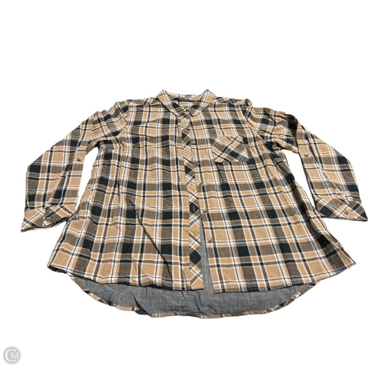 Blouse 3/4 Sleeve By Isaac Mizrahi Live Qvc In Tan, Size: 16