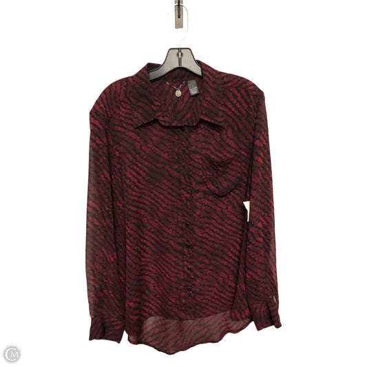 Top Long Sleeve By Bke In Red, Size: L
