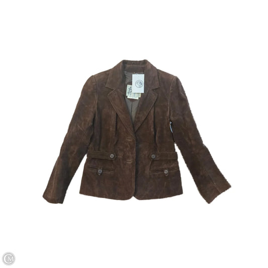 Jacket Leather By Cme In Brown, Size: L