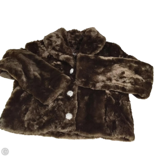 Jacket Faux Fur & Sherpa By Black Rivet In Brown, Size: L