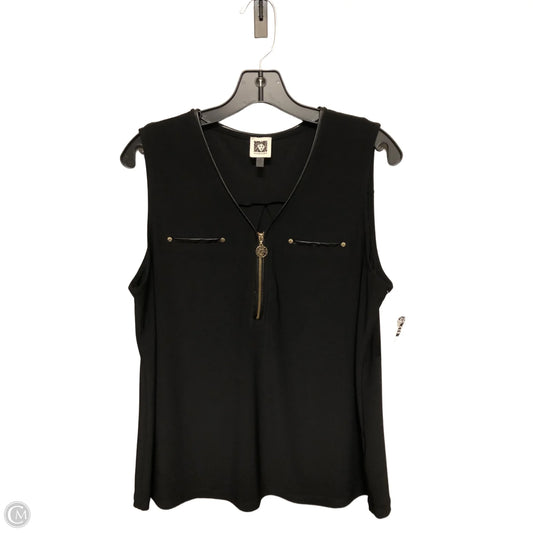 Blouse Sleeveless By Anne Klein In Black, Size: Medium