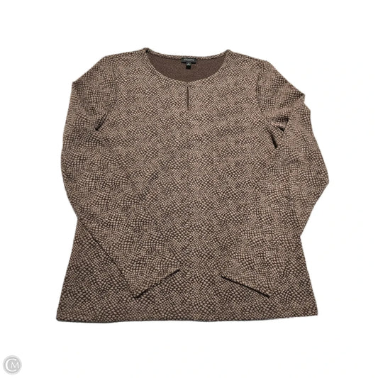 Top Long Sleeve By Talbots In Brown, Size: L