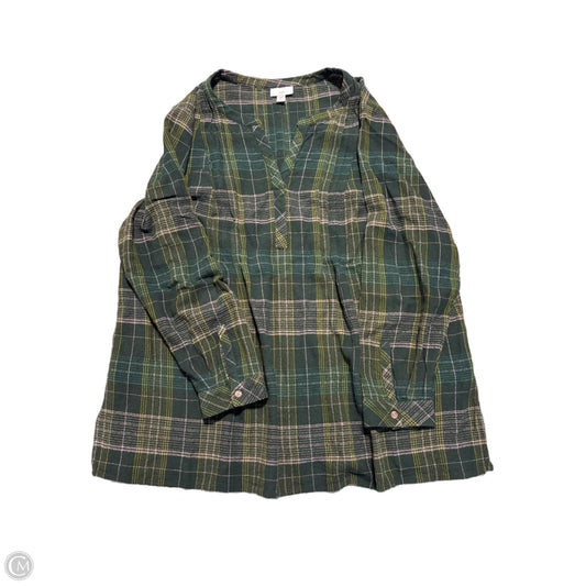 Blouse 3/4 Sleeve By J. Jill In Green, Size: Xl