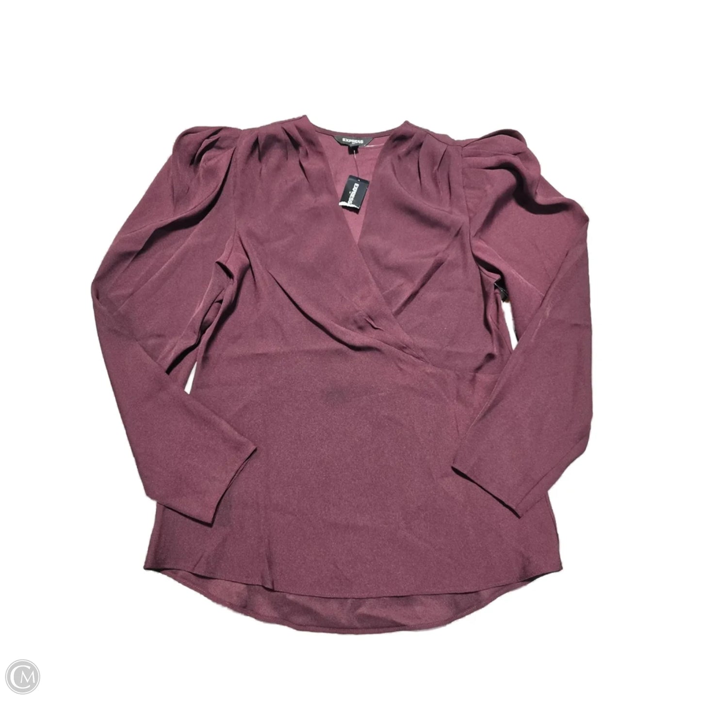 Blouse 3/4 Sleeve By Express In Maroon, Size: Xs