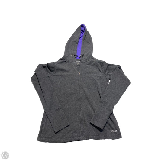 Athletic Jacket By Calvin Klein In Grey, Size: Xs