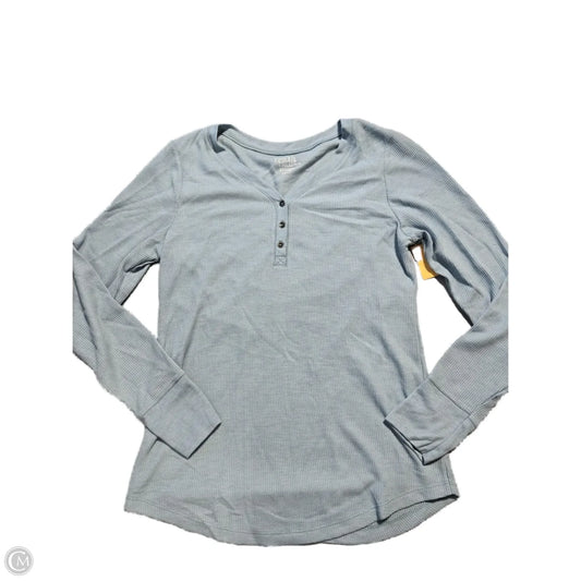 Top Long Sleeve Basic By Time And Tru In Blue, Size: L