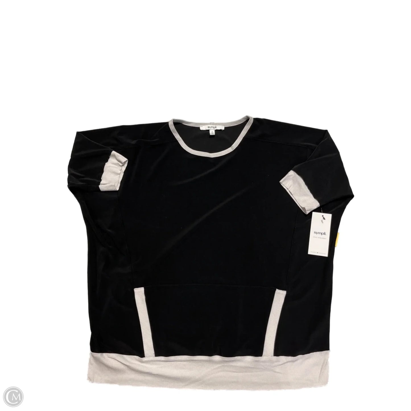 Blouse 3/4 Sleeve By Sympli In Black, Size: M