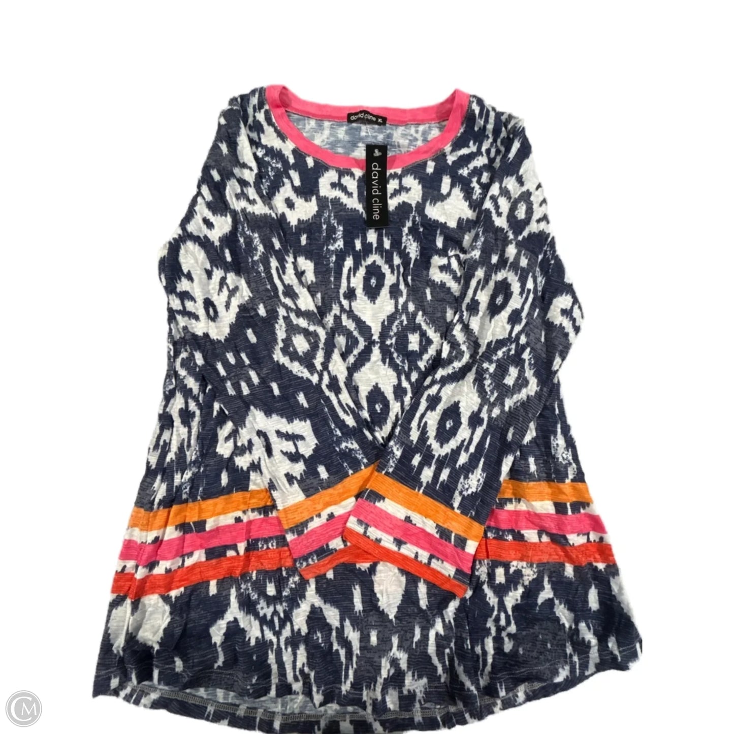 Blouse Long Sleeve By Cmb In Blue, Size: Xl