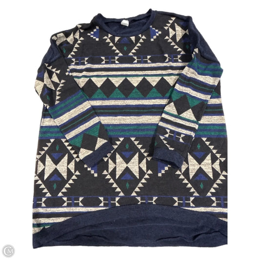 Blouse Long Sleeve By Cme In Geometric Pattern, Size: L