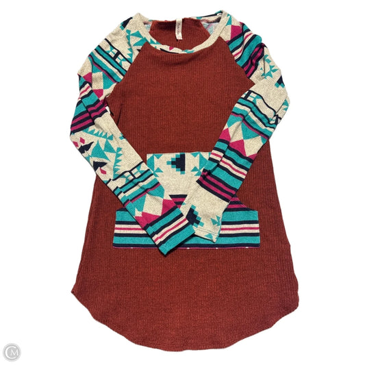 Top Long Sleeve By Cme In Geometric Pattern, Size: S