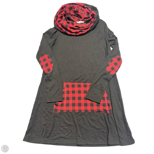 Top Long Sleeve By Reborn J In Black & Red, Size: M