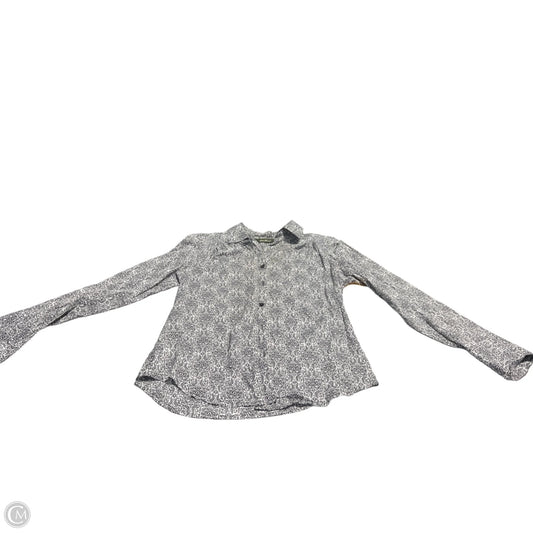 Blouse Long Sleeve By Eddie Bauer In Black & White, Size: S