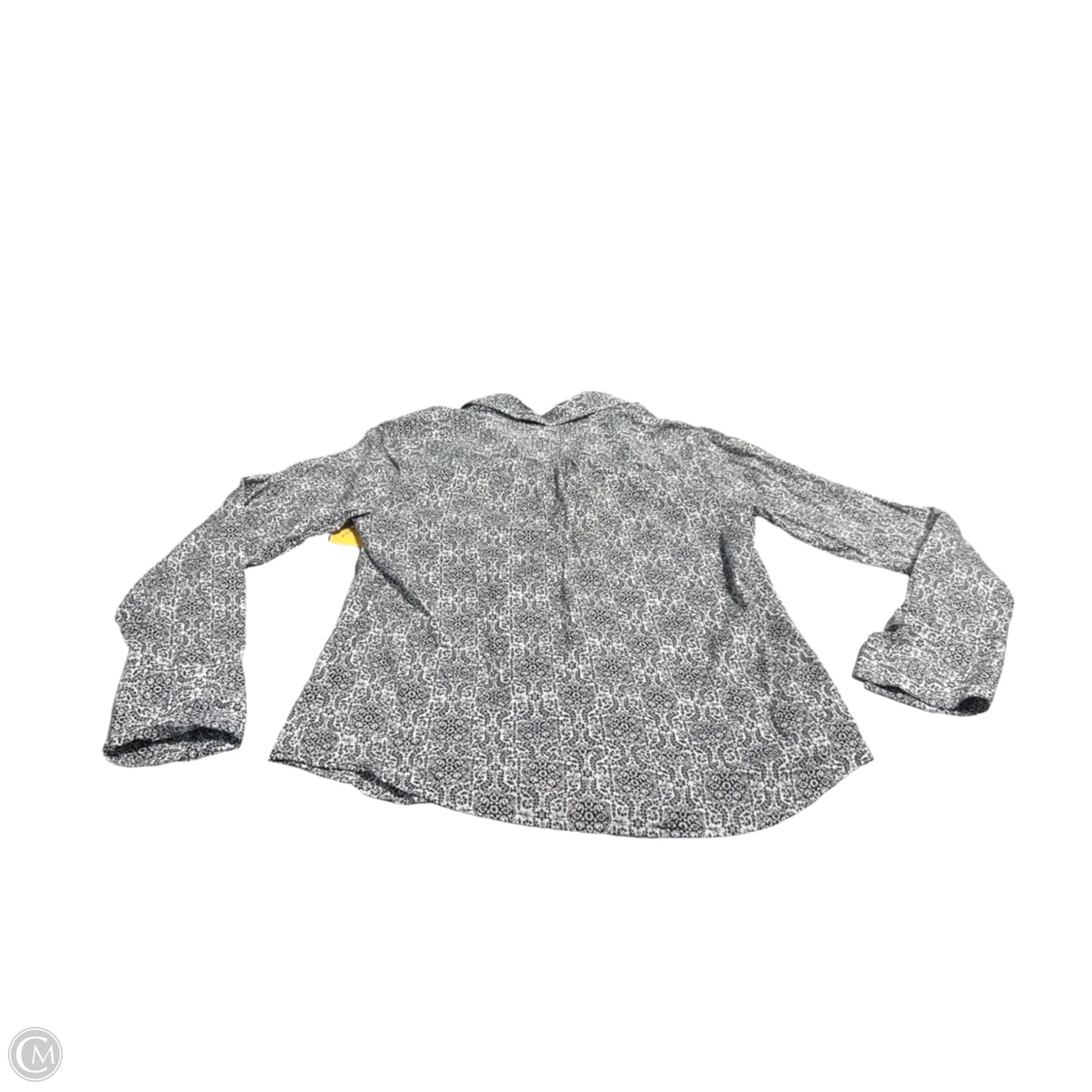 Blouse Long Sleeve By Eddie Bauer In Black & White, Size: S