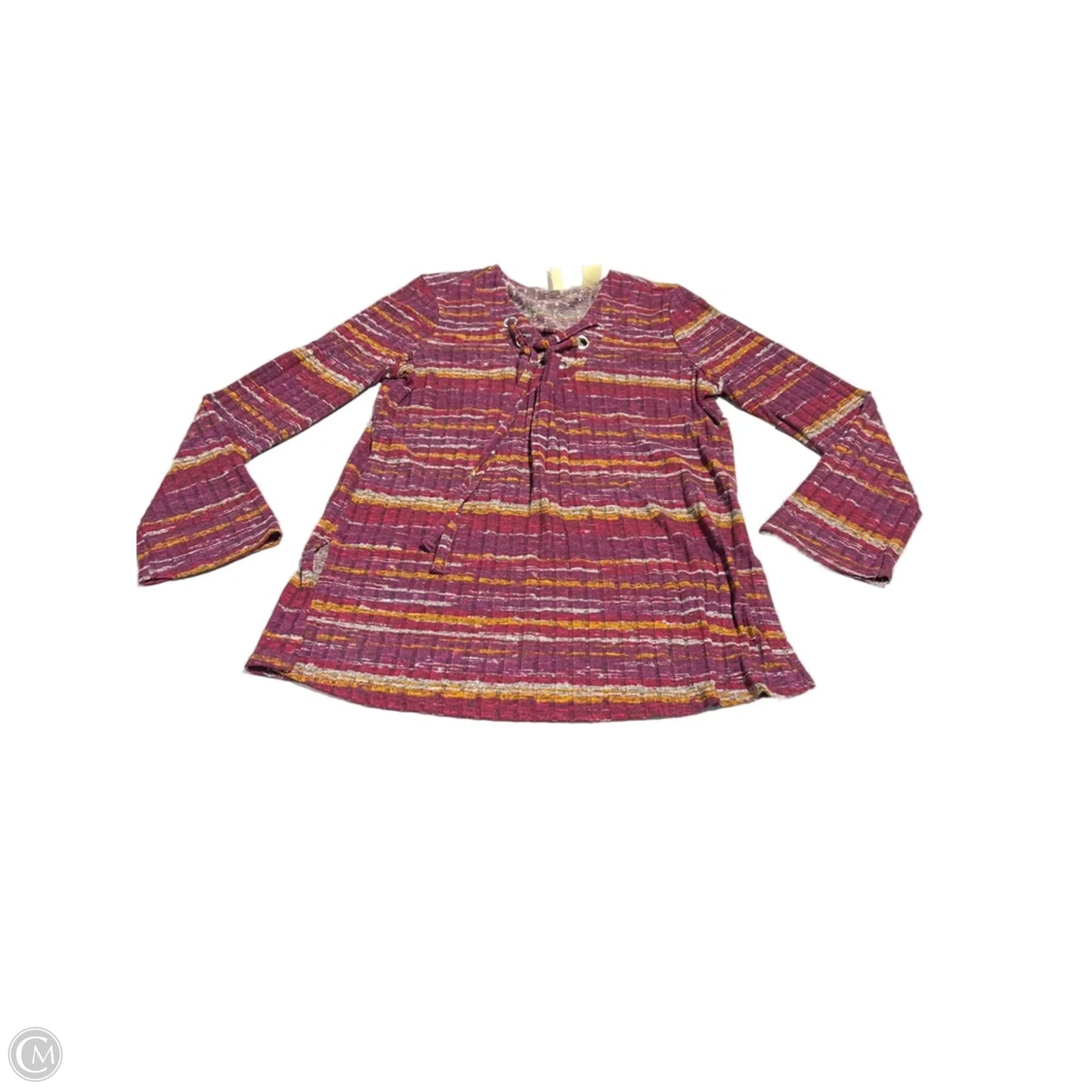 Top Long Sleeve By Chenault In Striped Pattern, Size: S