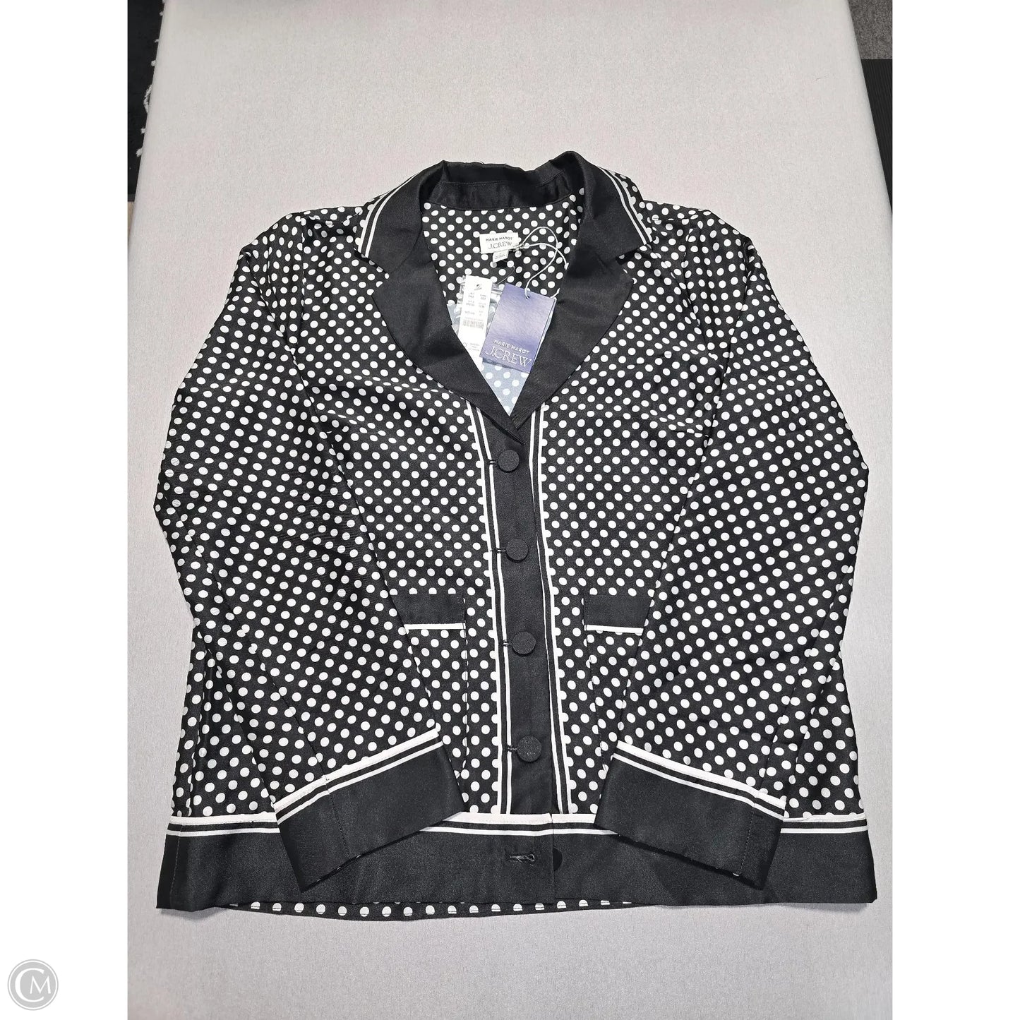 Blouse 3/4 Sleeve By J. Crew In Black & White, Size: S