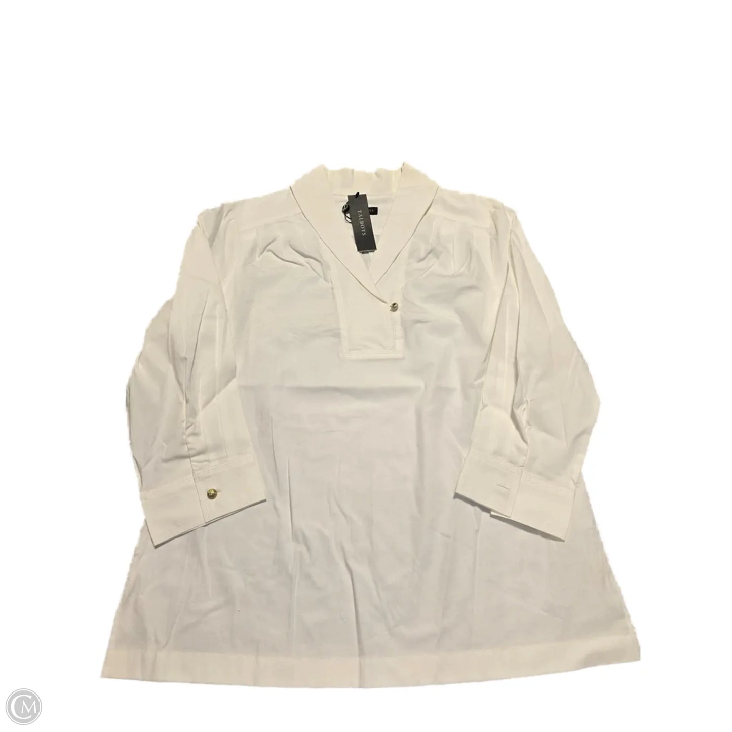 Blouse Long Sleeve By Talbots In White, Size: M