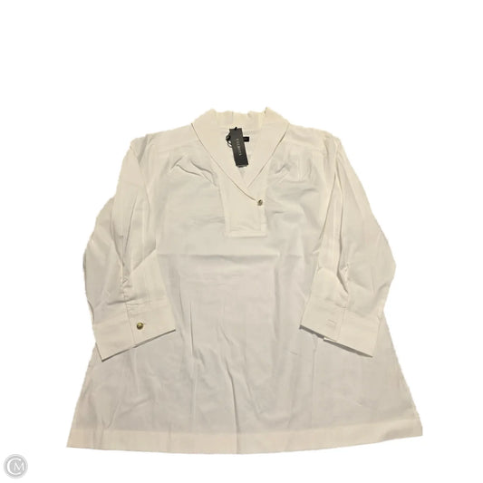 Blouse Long Sleeve By Talbots In White, Size: M