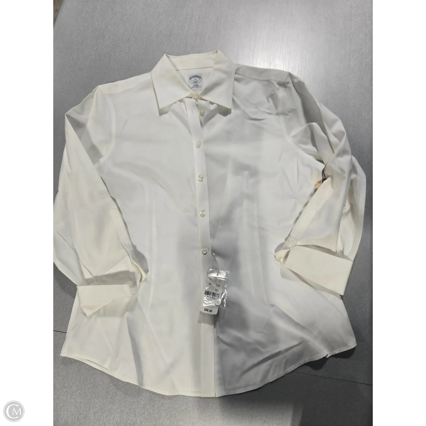 Blouse Long Sleeve By Brooks Brothers In White, Size: M