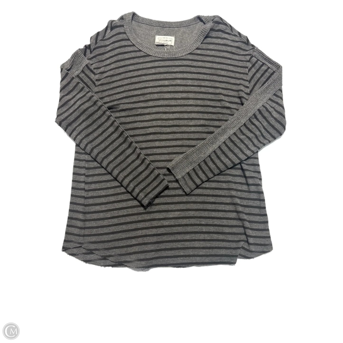 Top Long Sleeve By For The Republic In Striped Pattern, Size: M