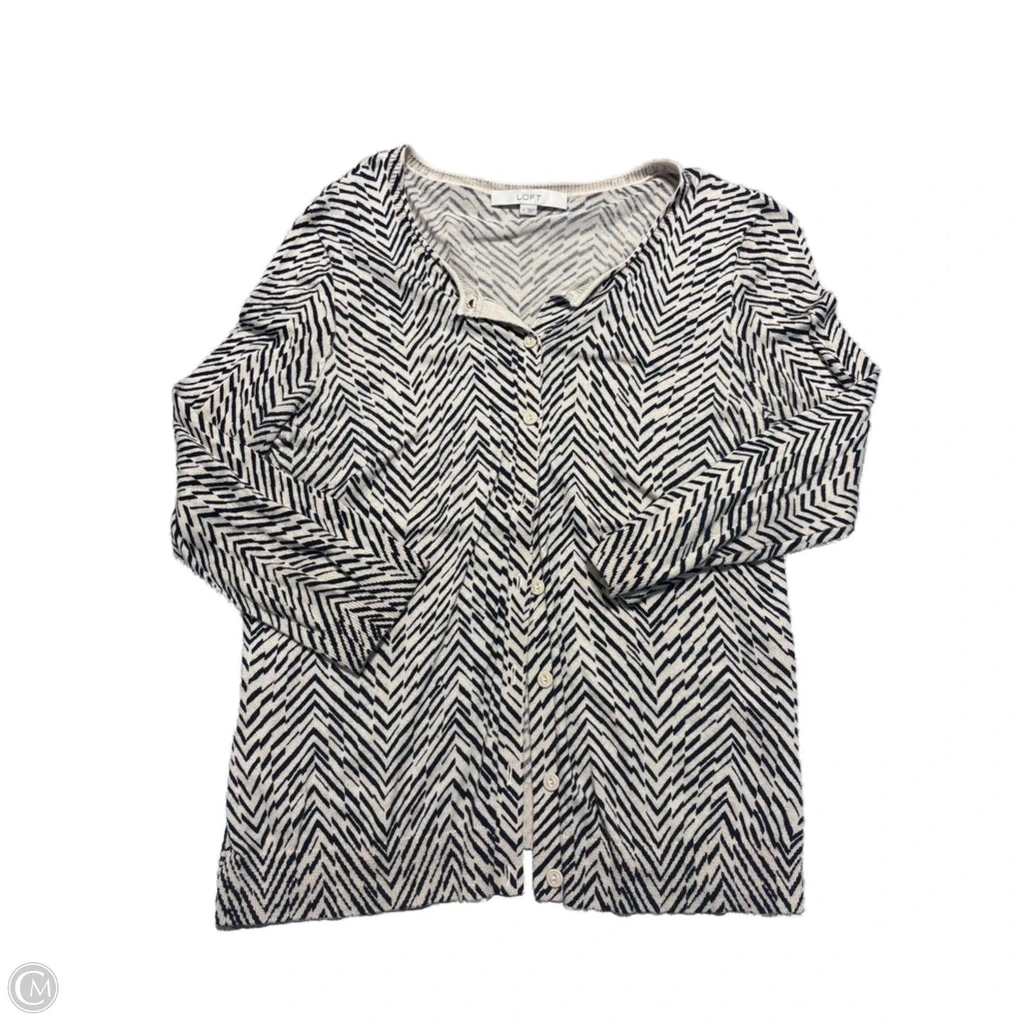 Sweater Cardigan By Loft In Animal Print, Size: M