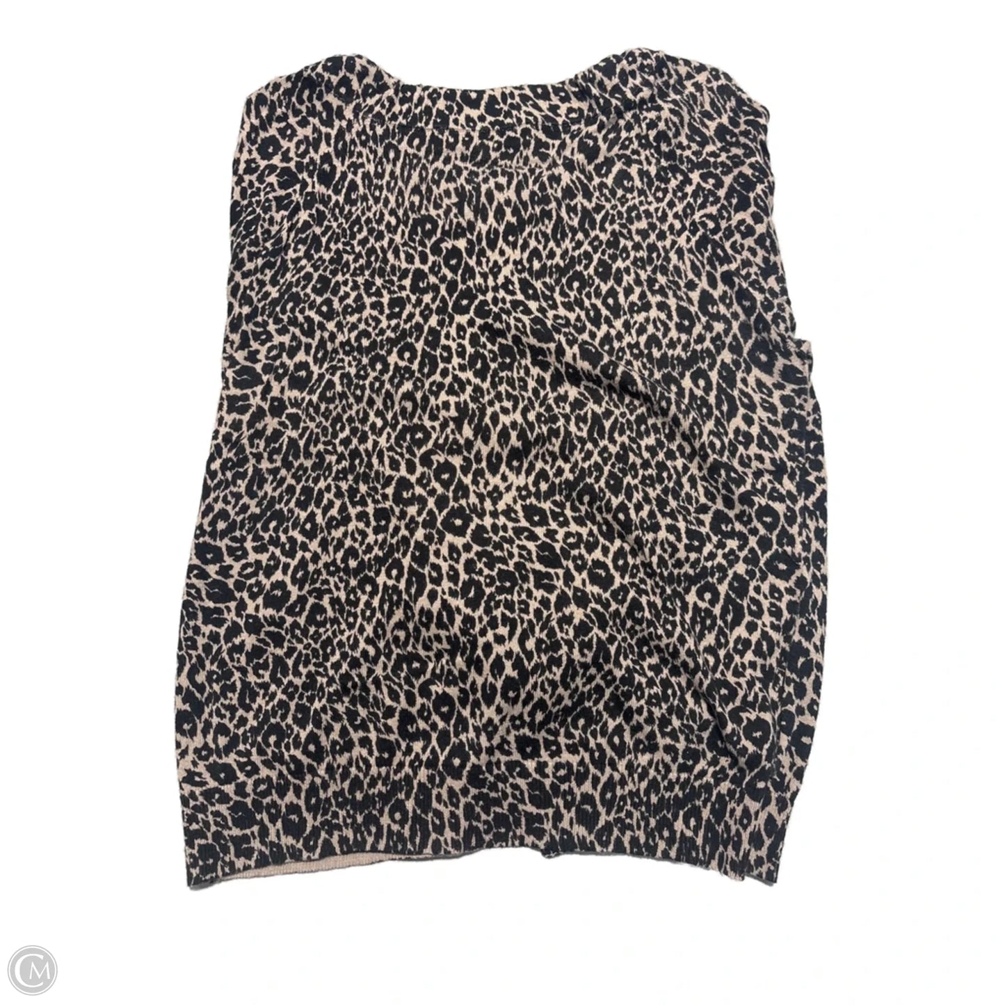 Sweater Cardigan By Loft In Animal Print, Size: M
