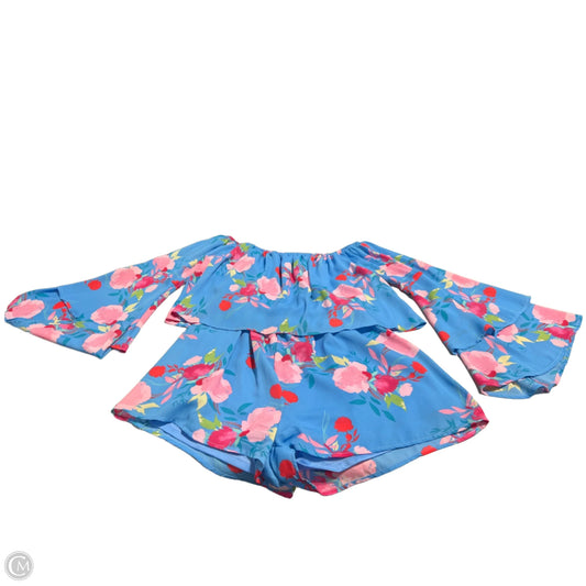 Blouse Long Sleeve By Pink Lily In Blue, Size: L