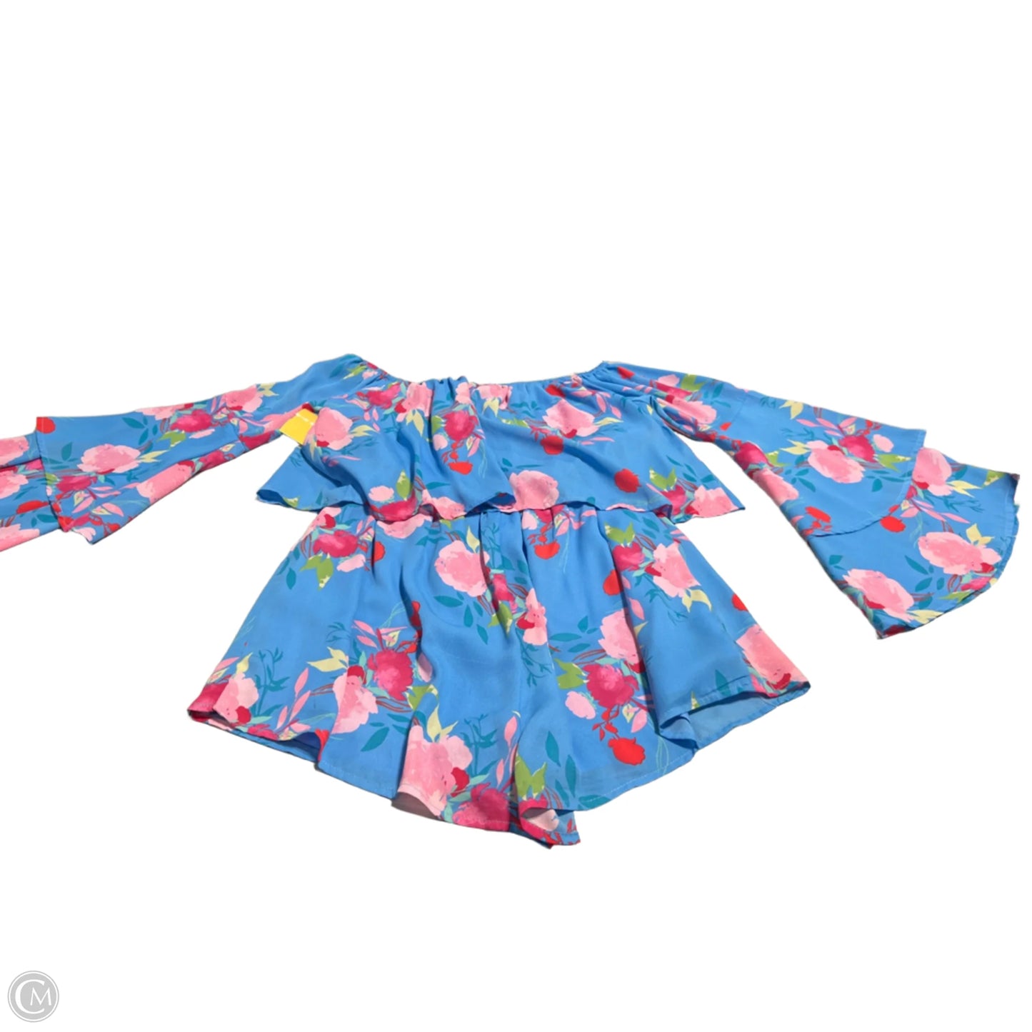 Blouse Long Sleeve By Pink Lily In Blue, Size: L